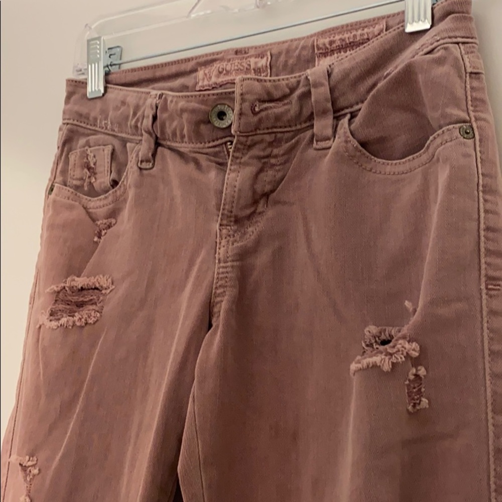 GUESS Brittney distressed skinny ankle jeans